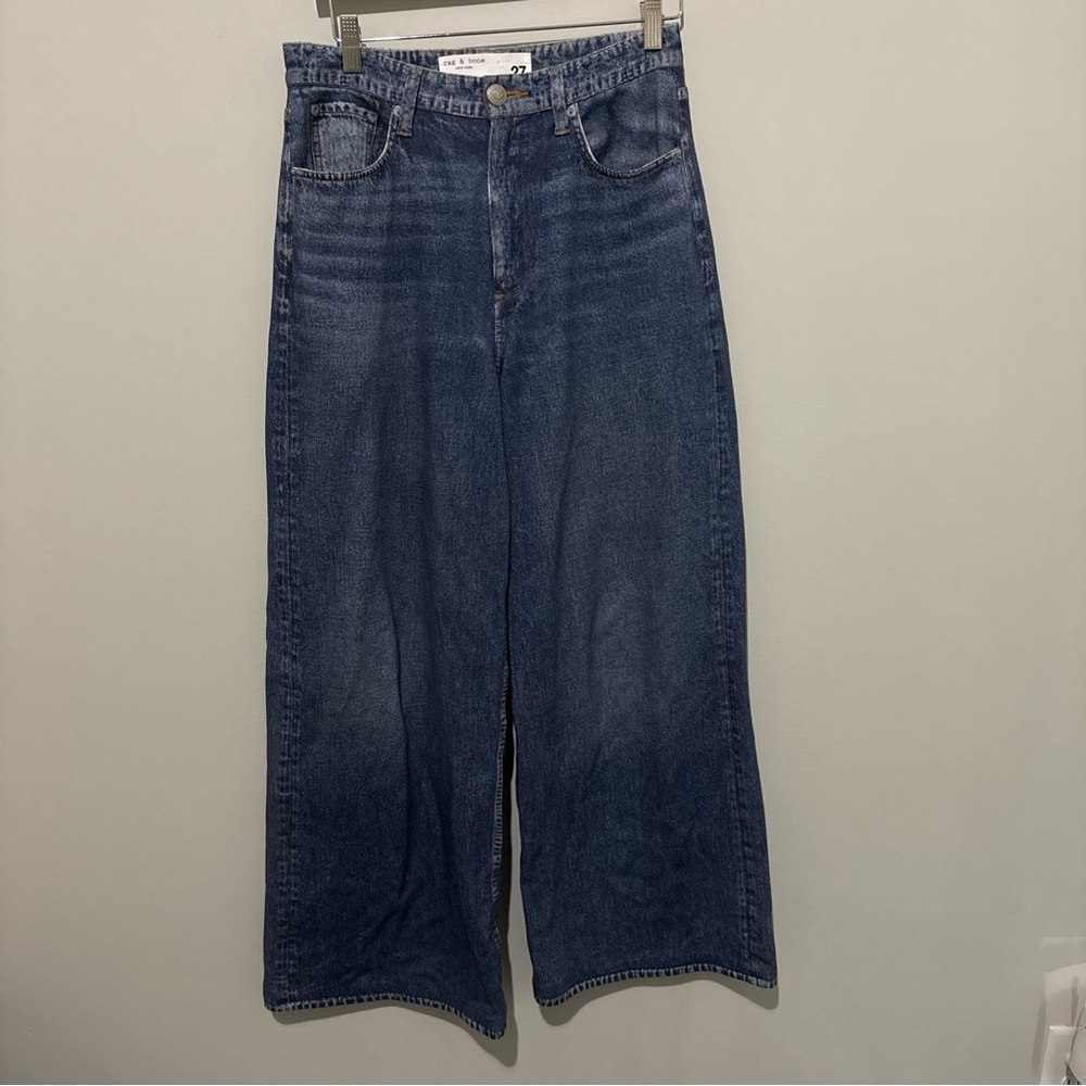 Rag & Bone Miramar Wide Leg Pants Dark Wash Size 27